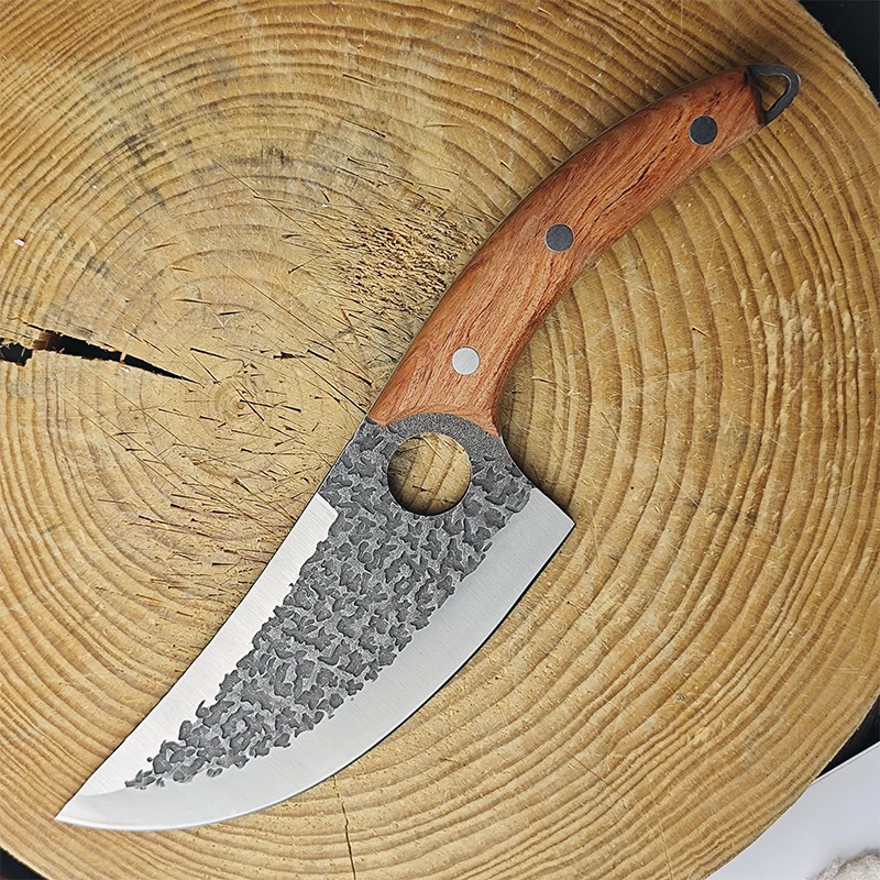 Forged Full Tang Meat Cleaver Butcher Boning Chef Kitchen Cooking Slicing BBQ Vegetable Knife with Wood Handle