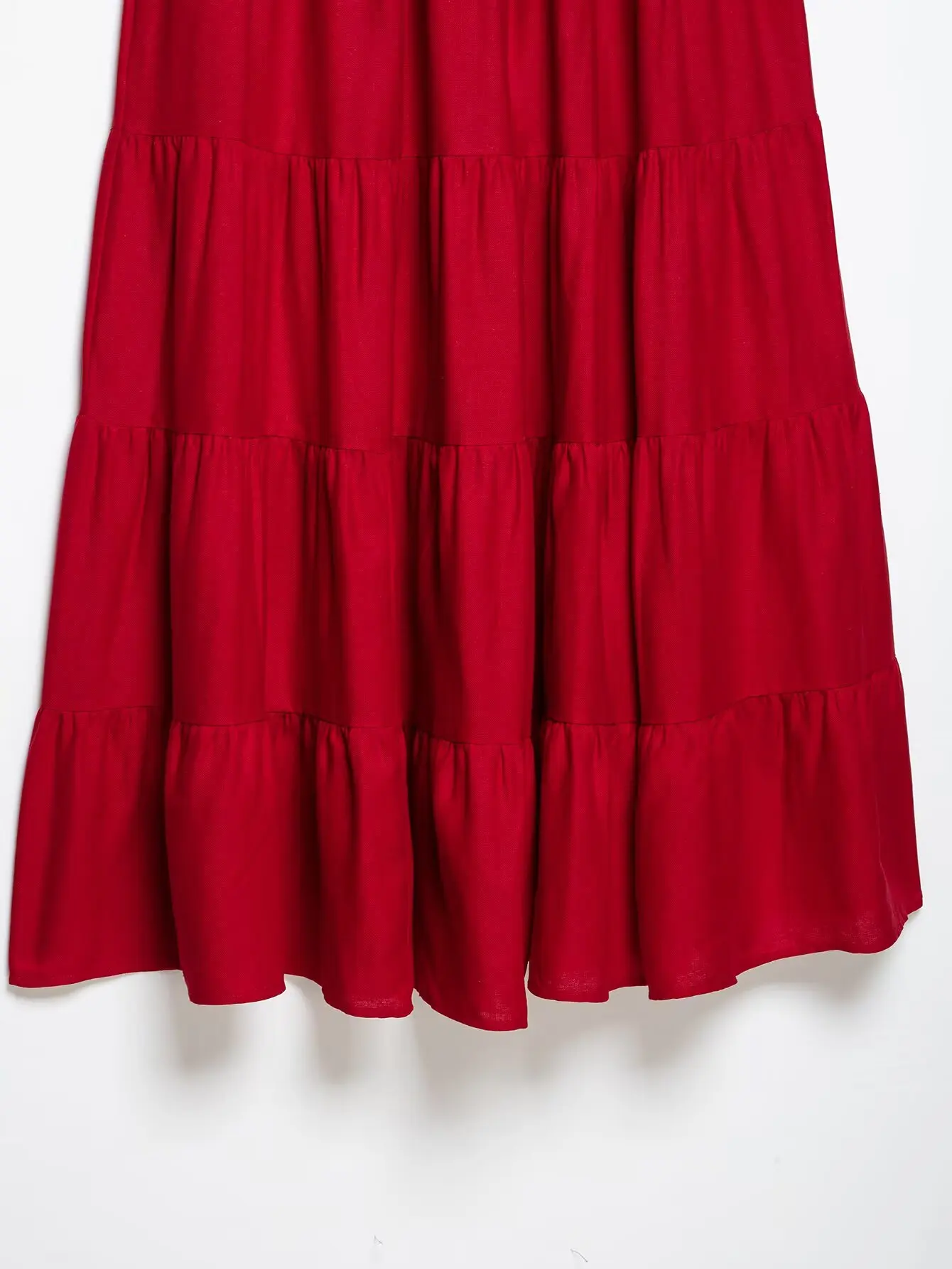 HH Elegantes Damen-Set in Rot, 2-teilig, mit Neckholder-Crop-Top und Stufenrock, Sommer-Outfit für Hochzeitsgäste und Urlaub – Detail 18