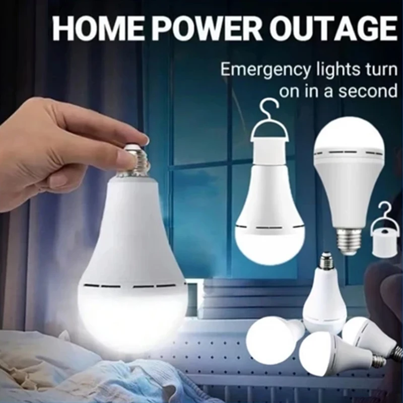 9W 15W Emergency Light Bulb Portable Rechargeable Lighting Bulb With Hook E27 LED Energy-saving Lamps For Camping Night Fishing