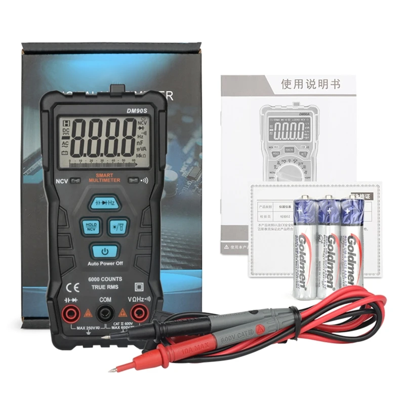 

Digital Multimeter 6000 Counts NCV Function for DC Resistance Meter Tester Capacitance Diodes Data Hold Dropship