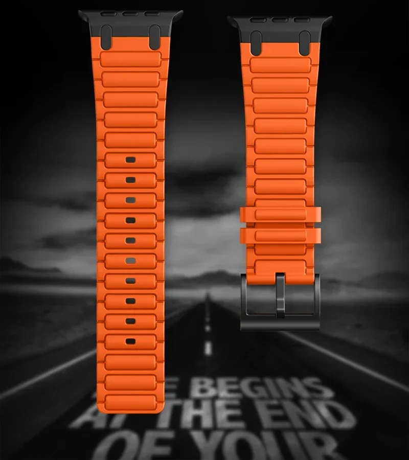 Силиконовый ремешок для Apple Watch Band Ultra 2 49 мм 10 9 8 7 46 мм 45 мм 42 мм 41 мм Модифицированный металлический разъем iWatch 6 5 SE 44 мм Correa