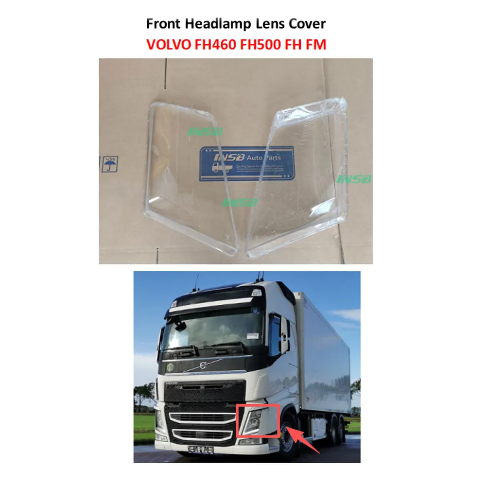 INSB 1 Pcs Front Headlamp Lens Cover Transparent Lampshade Glass Head Lights Housing Shell for VOLVO FH460 FH500 FH FM