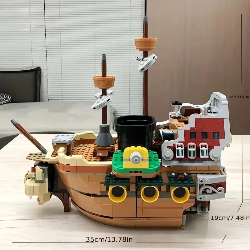 

1152pcs airship building block ship model creative game pirate ship brick children's toy birthday Christmas gift