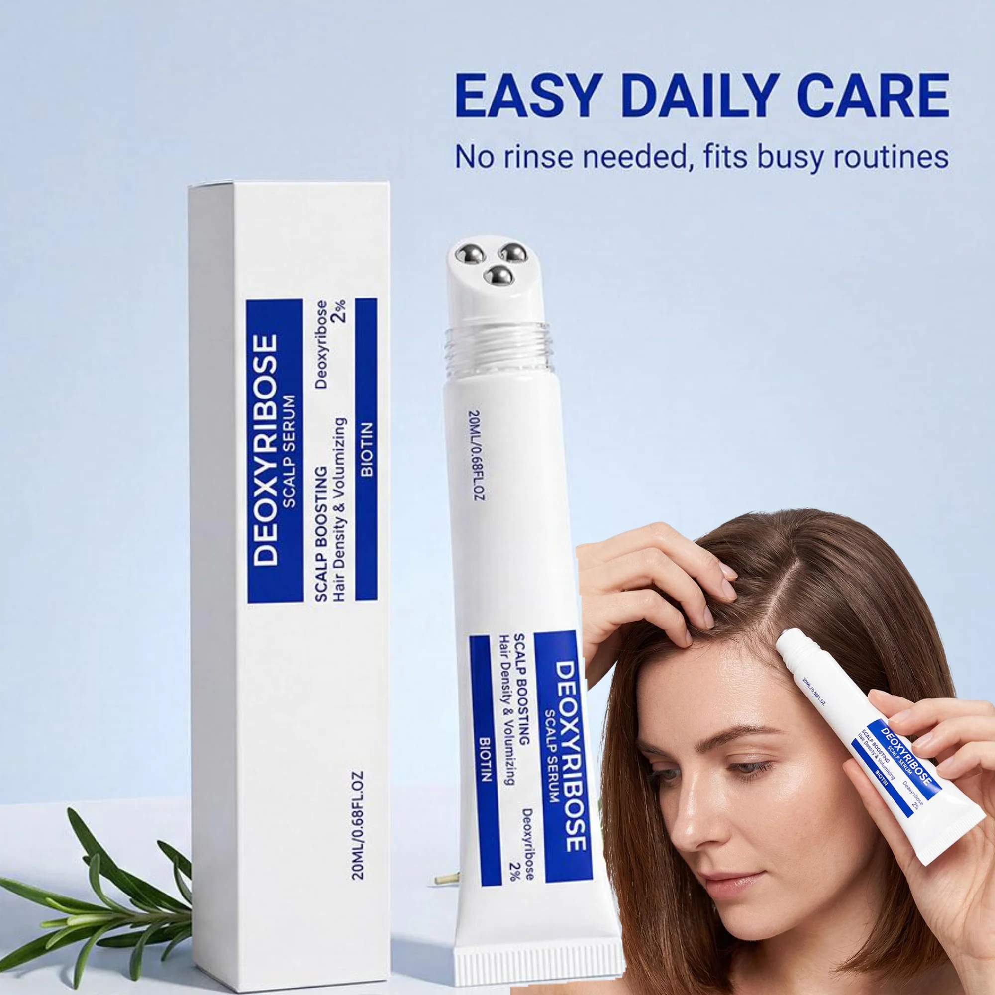 20ml Scalp Boosting Serum Roller Massage Applicator No Rinse Nourish Hair Follicle Increase Hair Volumizing Deep Scalp Care
