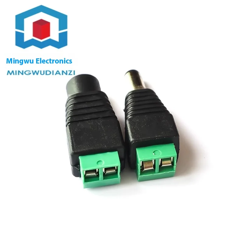 Male Female DC Charging Connector 5.5*2.1mm Power Jack Adapter Plug For LED Strip Light Router Camera Home Applican