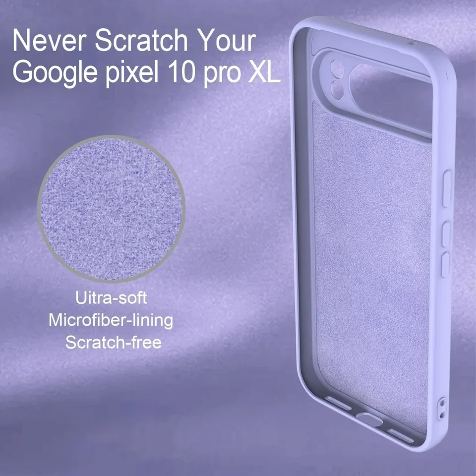 Funda original de silicona líquida con tacto piel para Google Pixel 10A 10 9 Pro XL 8 7 6 A, protección con borde anti golpes 6