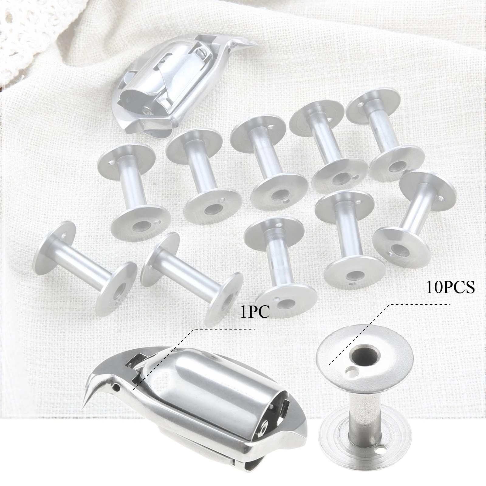 1Pc Sewing Machine 204N Shuttle Hook Case with 10Pcs Bobbins for Durkopp Adler 203 204 166 266 366 Seiko CH-2B Consew 2050 Juki