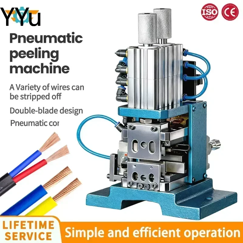 for 3F Pneumatic Wire Stripping Machine AWG32-16 Double Blade Electric Cable Peeler 3-25mm Stripping Length Automatic