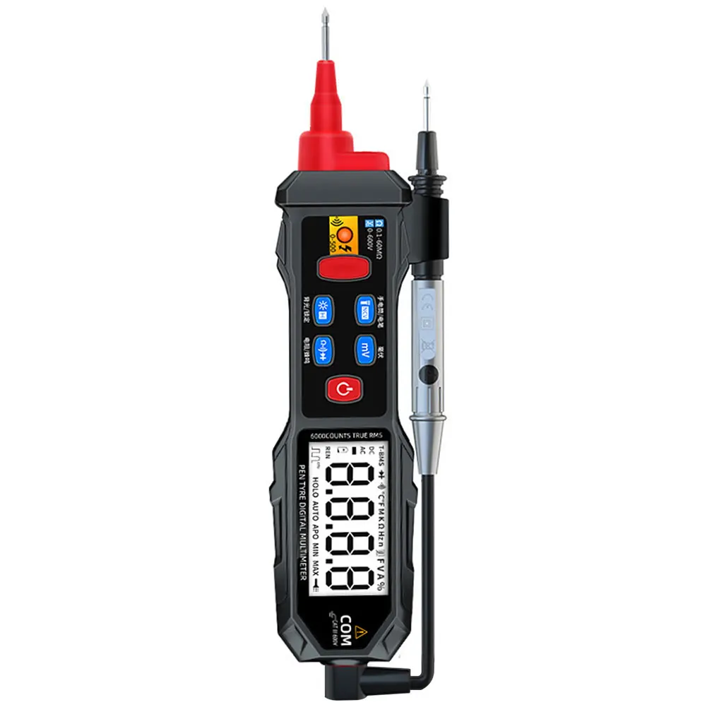 Pen Type Digital Multimeter 6000 Counts AC/DC Voltage Ohm Diode Tester Non-Contact Auto Range LCD Voltage Detector Pen