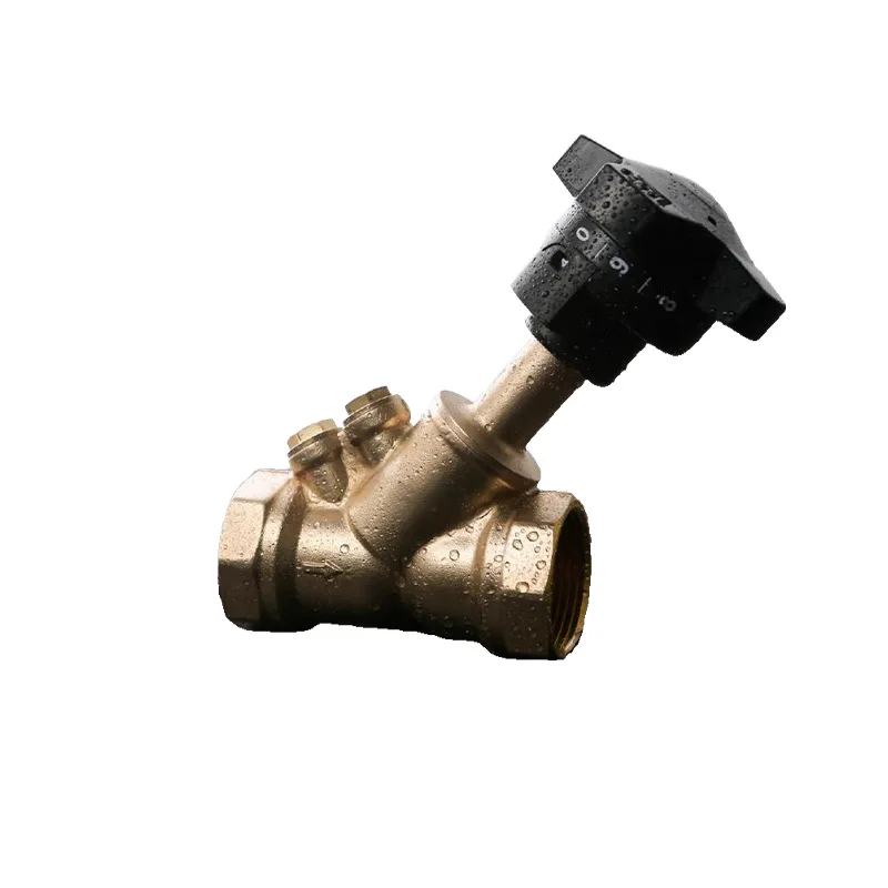 Brass two-position digital adjustment balance valve static digital locking thread