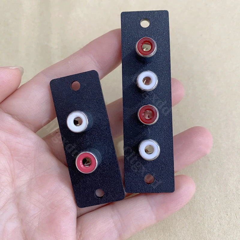 1 Stück 2/4-Port RCA-Buchse, Panelmontage, Audio-Anschlussplatine, AV-Lotus-Stecker, Chassis-Eingangsanschluss für Verstärker, Lautsprecher, DIY – Detail 7