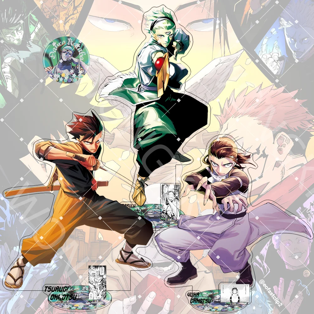 Anime Jujutsu Kaisen Modulo 15CM Acrylic Stand keychain Anime Stand Maru Yuka Okkotsu Tsurugi Okkotsu Desk Decor Gift For Fans