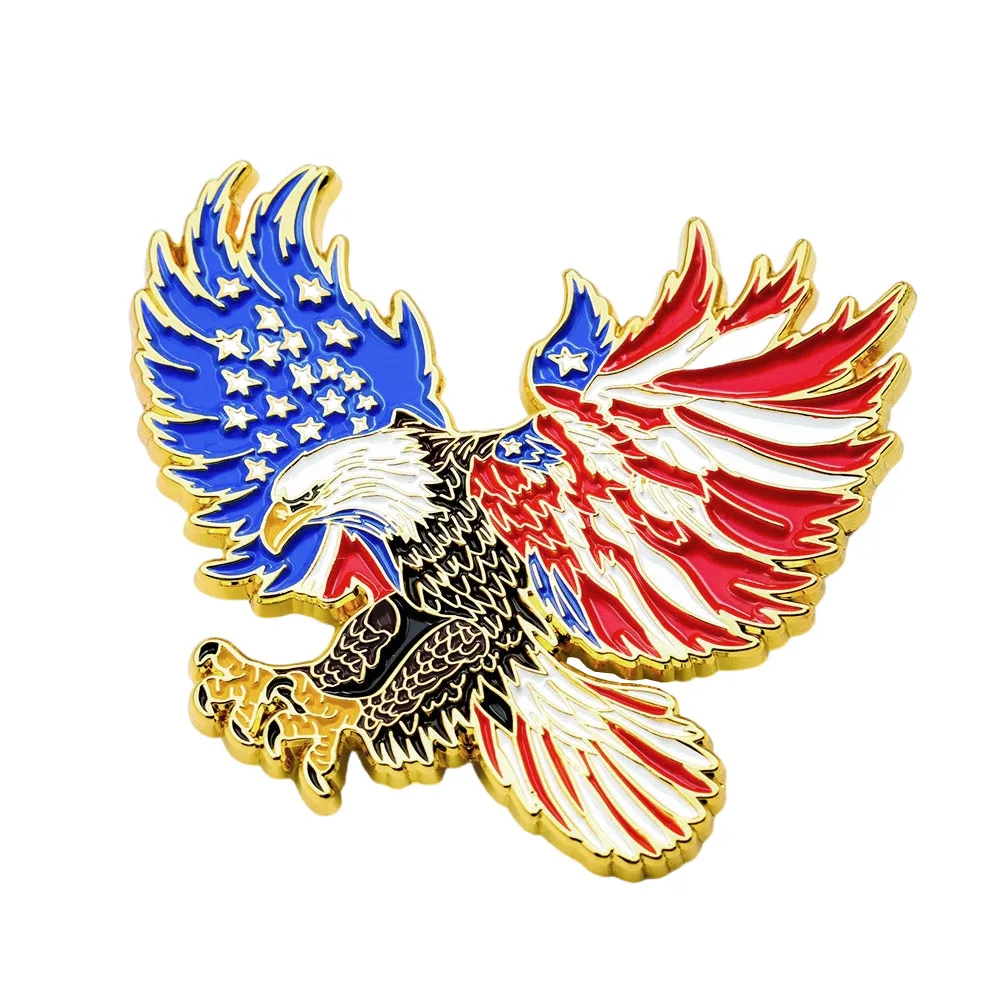 Broche esmaltado con bandera americana de águila calva, Día de la independencia del Patriota de EE. UU., Pin de solapa para celebración, acceso con insignia de espíritu nacional