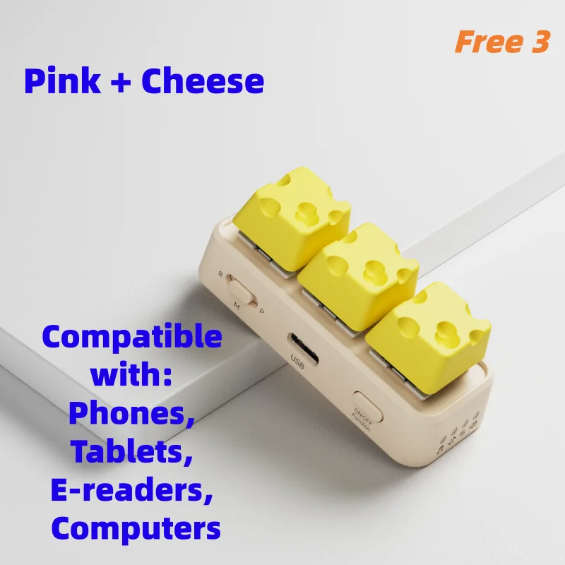2026 3‑Key Wireless Page Turning Remote Control, for Phones, Tablets, E‑Readers & Computers, for Short‑Video Scrolling & E‑Book