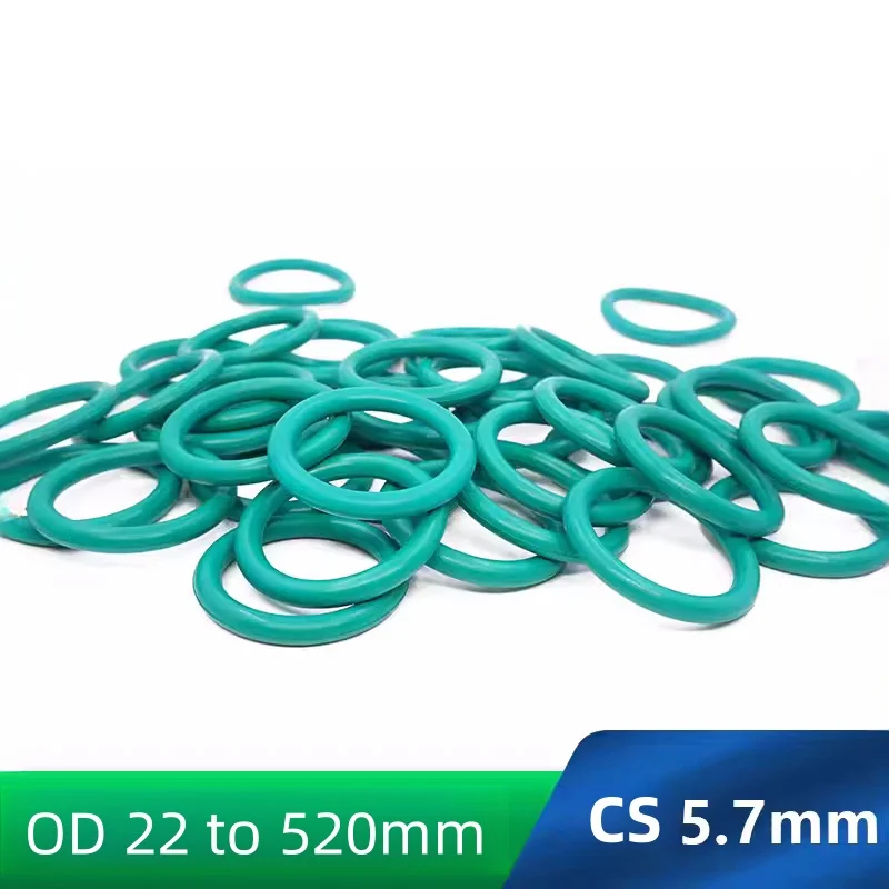 

Custom FKM O-rings CS 5.7mm Fluoroelastomer Gasket Chemicals Oils High-temperature Corrosion Resistance Green