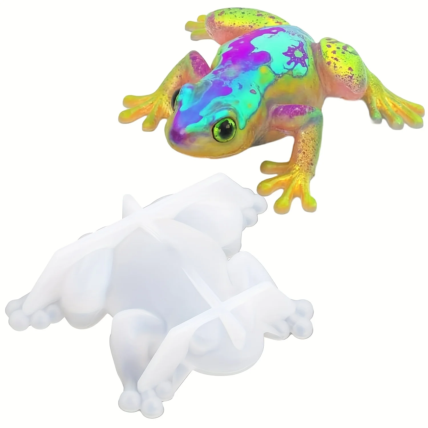 One frog-shaped resin mold, epoxy resin casting, 3D animal frog mold, DIY handicrafts, Halloween wall, table and home decoration