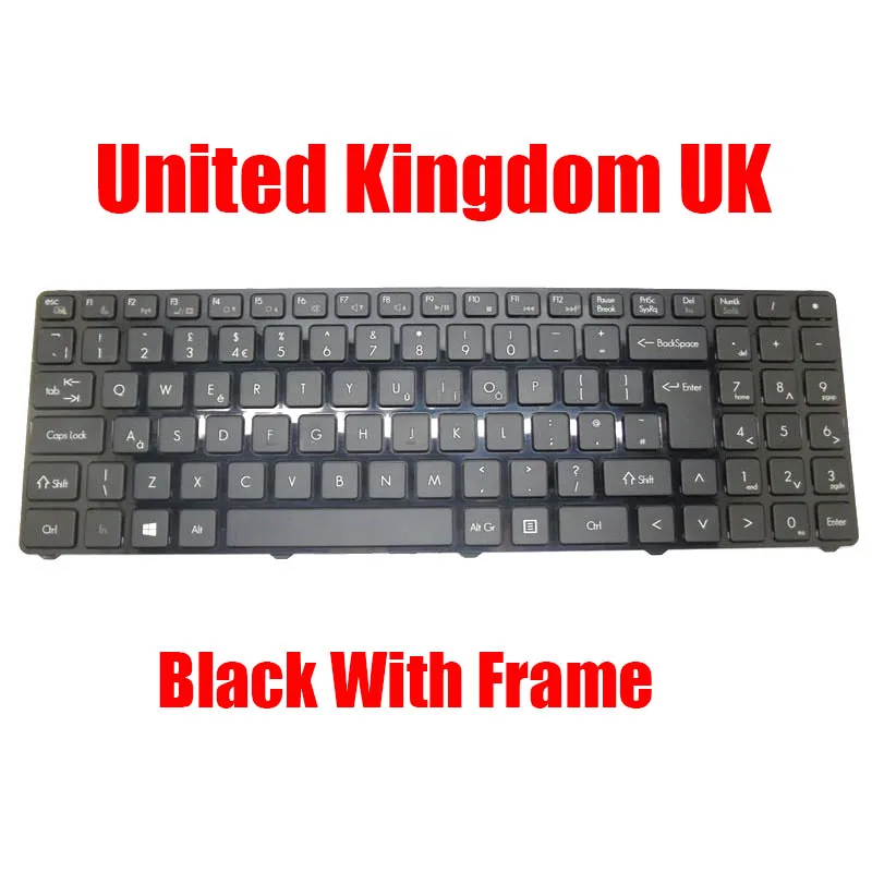 United Kingdom UK / Russia RU Laptop Keyboard For Quanta TWD TWS MP-12K76GB-920 AETWDE00010 MP-12K73SU-920 AETWD700010 Black New