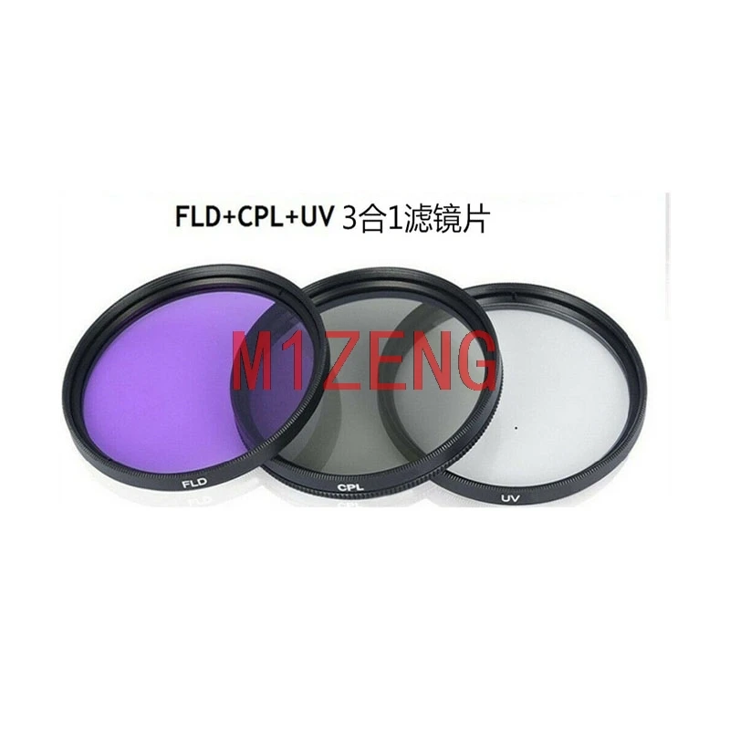 30 37 40.5 43 46 49 52 55 58 62 67 72 77 82 mm UV + FLD + CPL Lens Filter Protector for canon nikon pentax fuji sony dslr camera