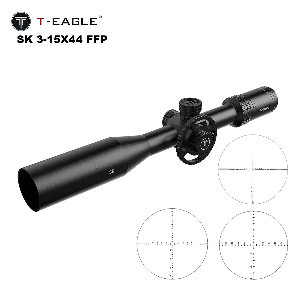 T-EAGLE Tactical SK 3-15x44 FFP Caza Riflescope for Hunting Spotting Scope Rifle scope Illumination Airgun Airsoft Optical Sight