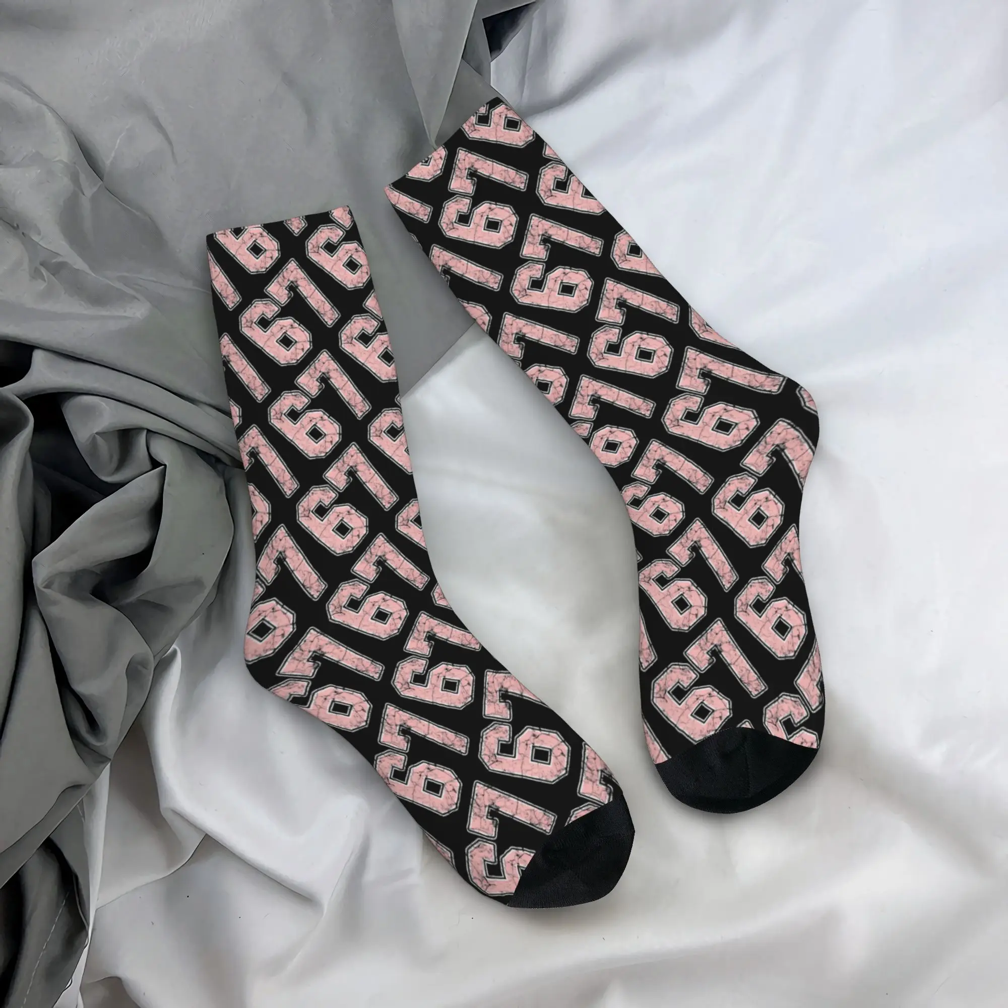 Custom Funny Sixty Seven  Dress Socks Men Women Warm Funny Novelty  Crew Socks