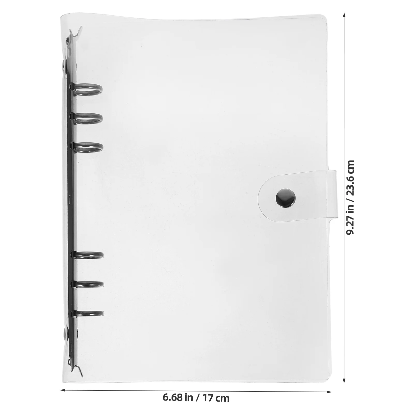 1Set A6 Loose Leaf Binder Cover Clear Plastic Notebook Shell Adjustable Belt Organizer File Folder Document Storage Binder
