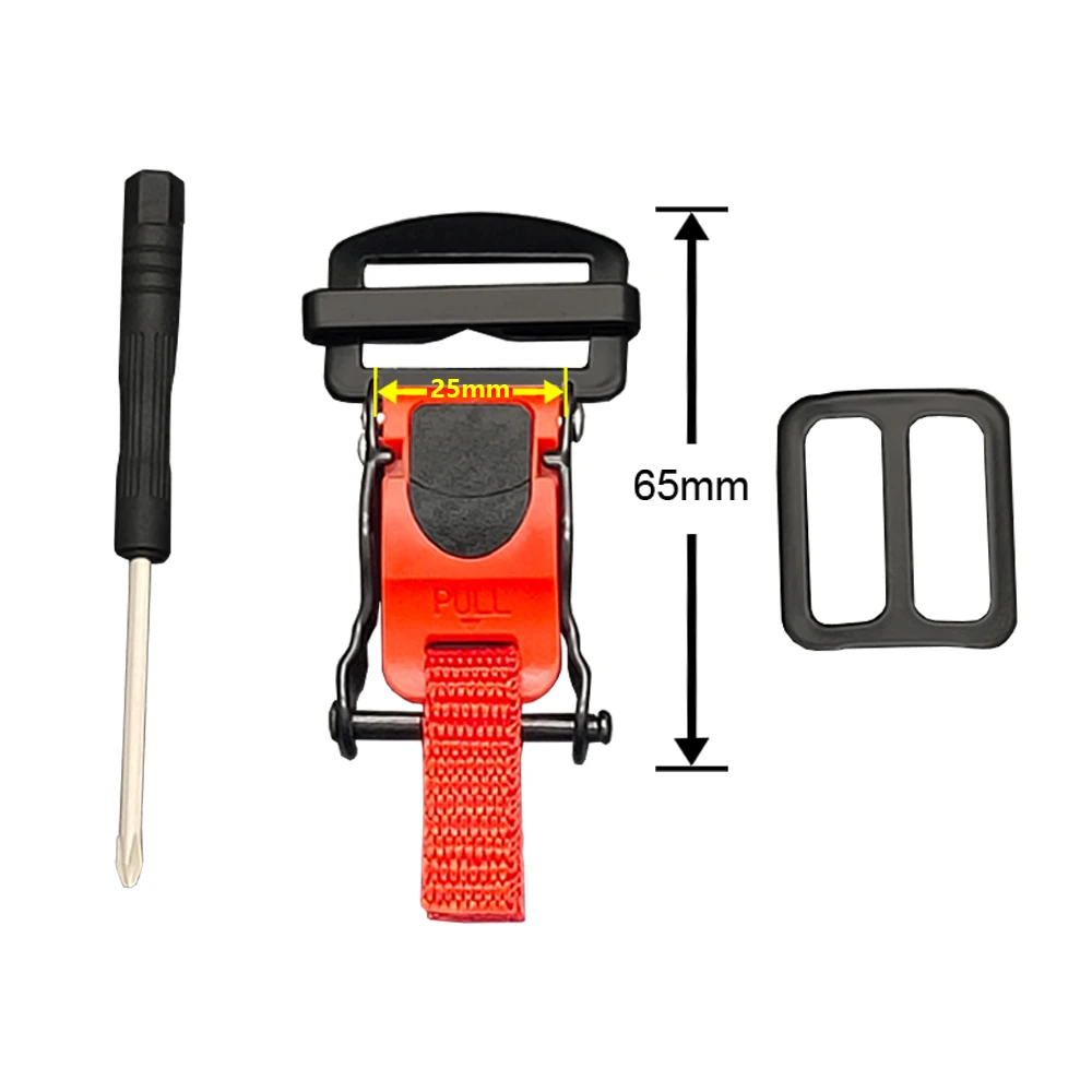 Double D-Ring to 6-Segment Quick-Release Buckle Carbon Steel  Helmet Replacement Accessories Component Pièce