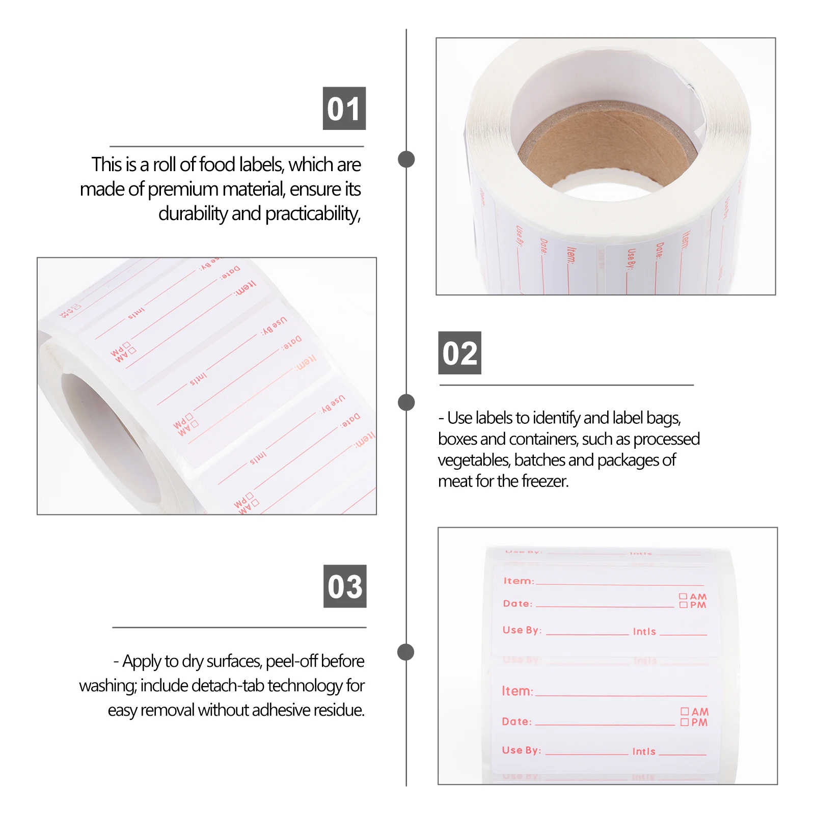 

Practical Food Removable Adhesive Stickers Self adhesive Circle Labels Writing Rotating Tags Identifying Bags Boxes Containers