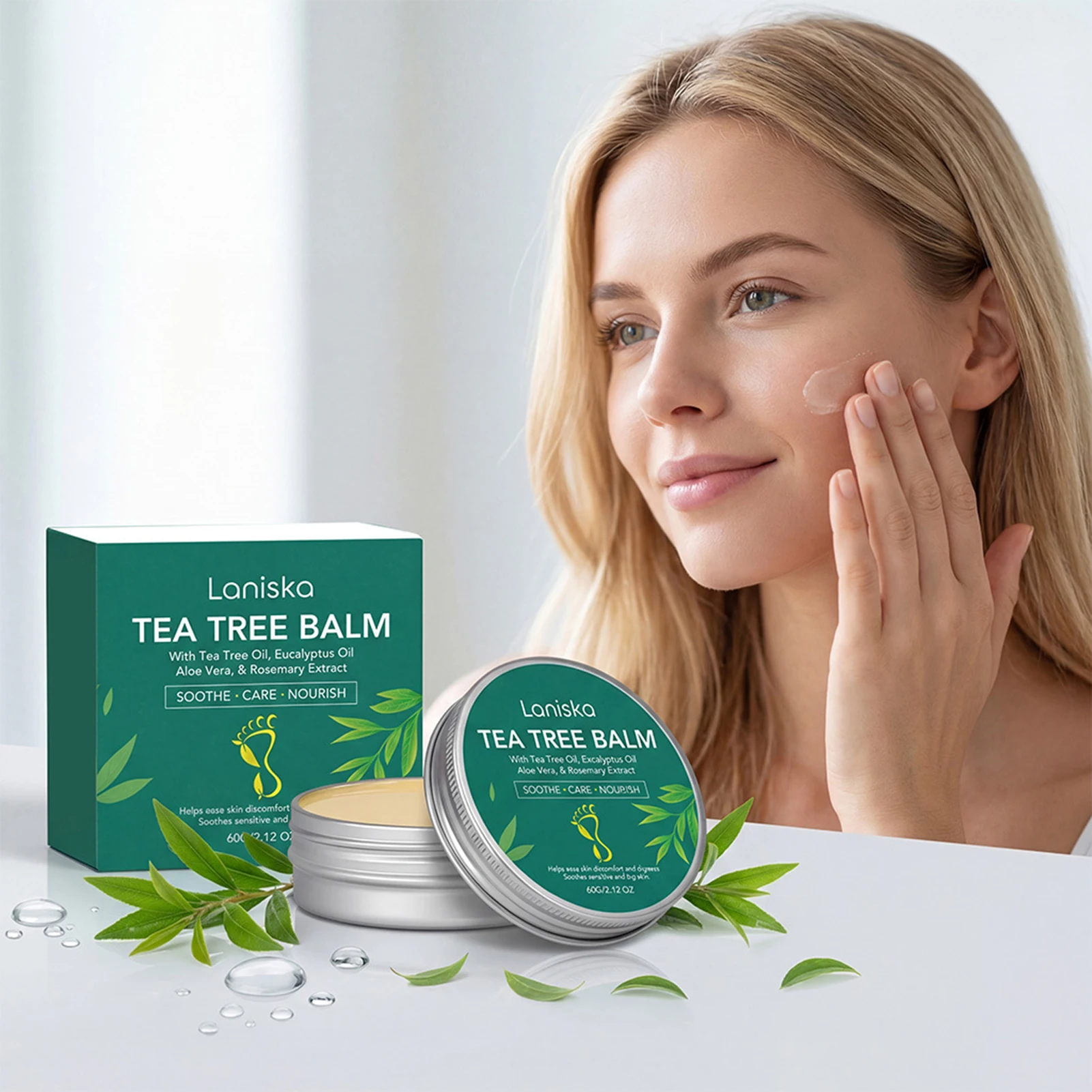 60g Tea-Tree Balm For Itchy Skin Relief Soothing Natural Skin Care Nourish Skin Effective Safe For All Ages