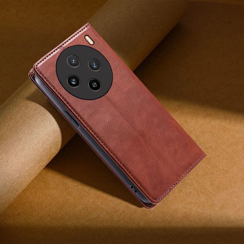 Telefoon Holster Voor Vivo X100 Ultra Case Flip Etui Vivo X100 Pro Cover Lederen Shell Vivo Case X100 Ultra Funda X100X100s Pro 5G