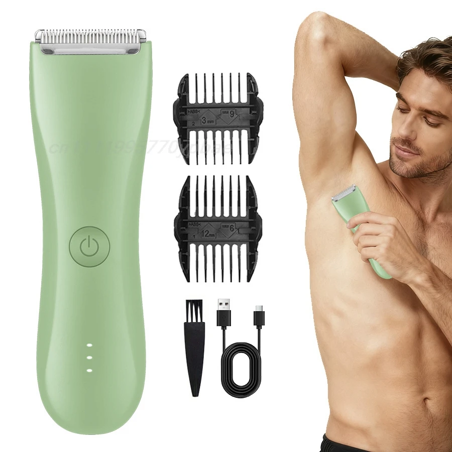 Electric Body Groomer Pubic Hair Trimmer for Men Balls Shaver Clipper Male Sensitive Private Parts Razor Sex Place Face Cut