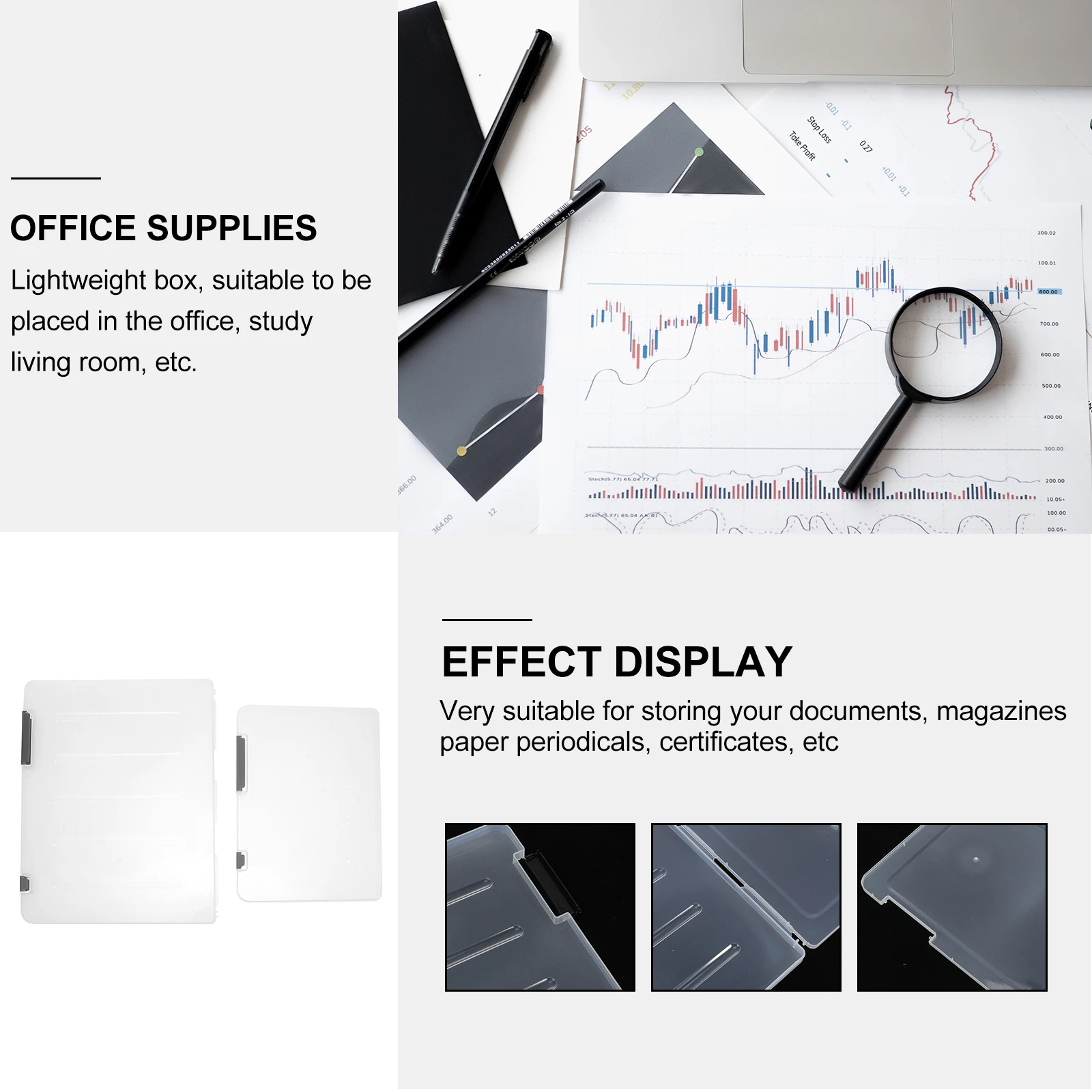 

2 Pcs File Storage Box Desk Document Holder Organizer Manager Folder Pp Boxes Filing Office for Important Documents