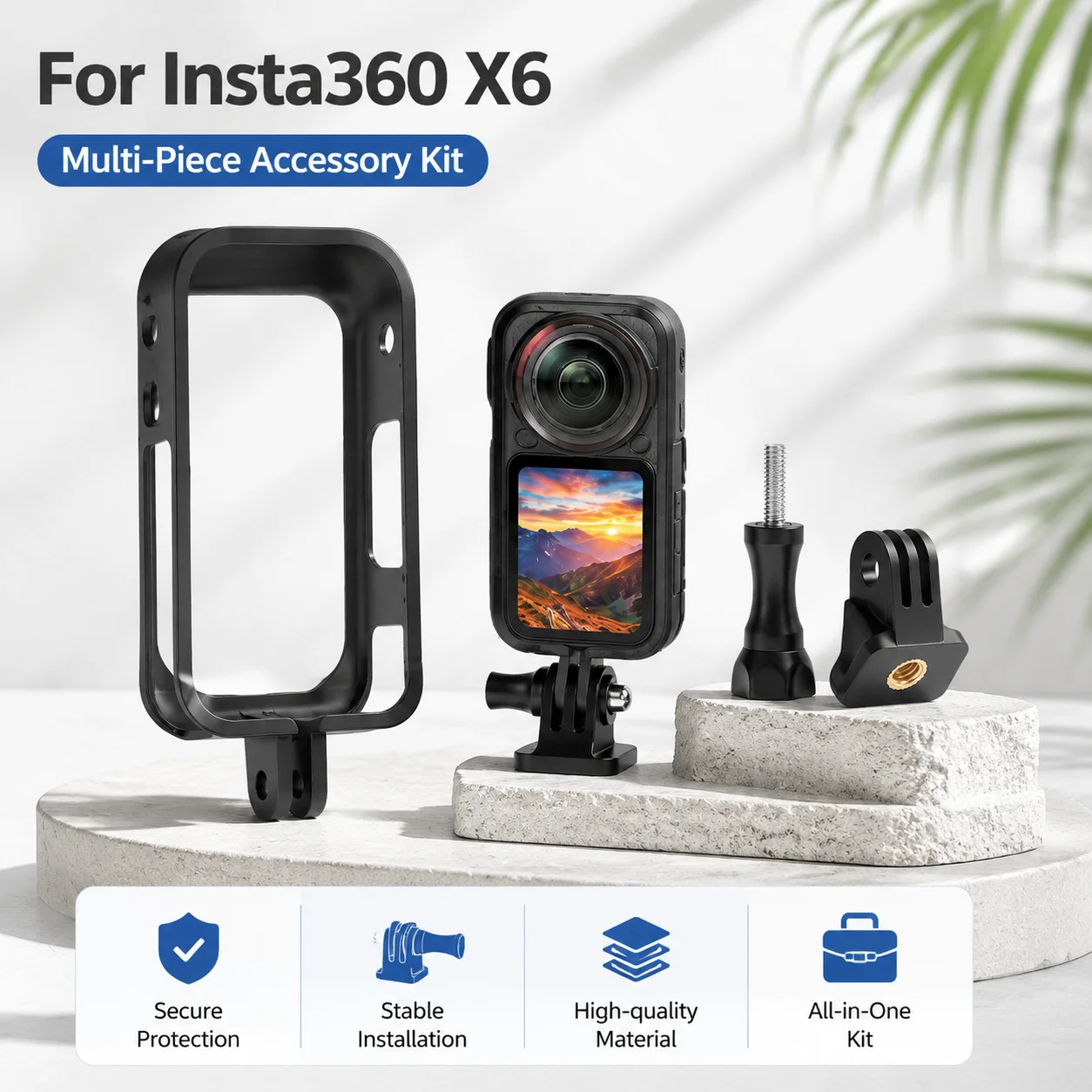 Protective Frame Case For Insta360 X6 Quick Release Expansion Cage PVC Housing Shell Camera Accessories