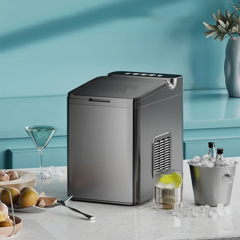 Máquina de hielo eléctrica cilíndrica de bala, 7 minutos de glaseado rápido, 33 lb/24h, hielo en forma de bala, poco ruido para Bar en casa