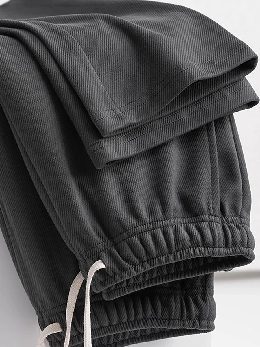 plus Size Straight Leg Sweatpants Extra Large 300 Pou Diagonal Texture Comfortable Loose Fit Spor Casual Long Trousers