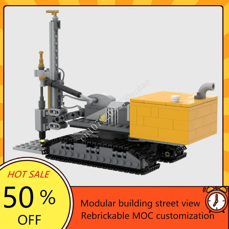 385PCS Technical Gyrotron Maser Drilling Rig MOC Car Vehicle Custom Puzzle Technical  DIY Toy For Child Holiday Birthday Gift