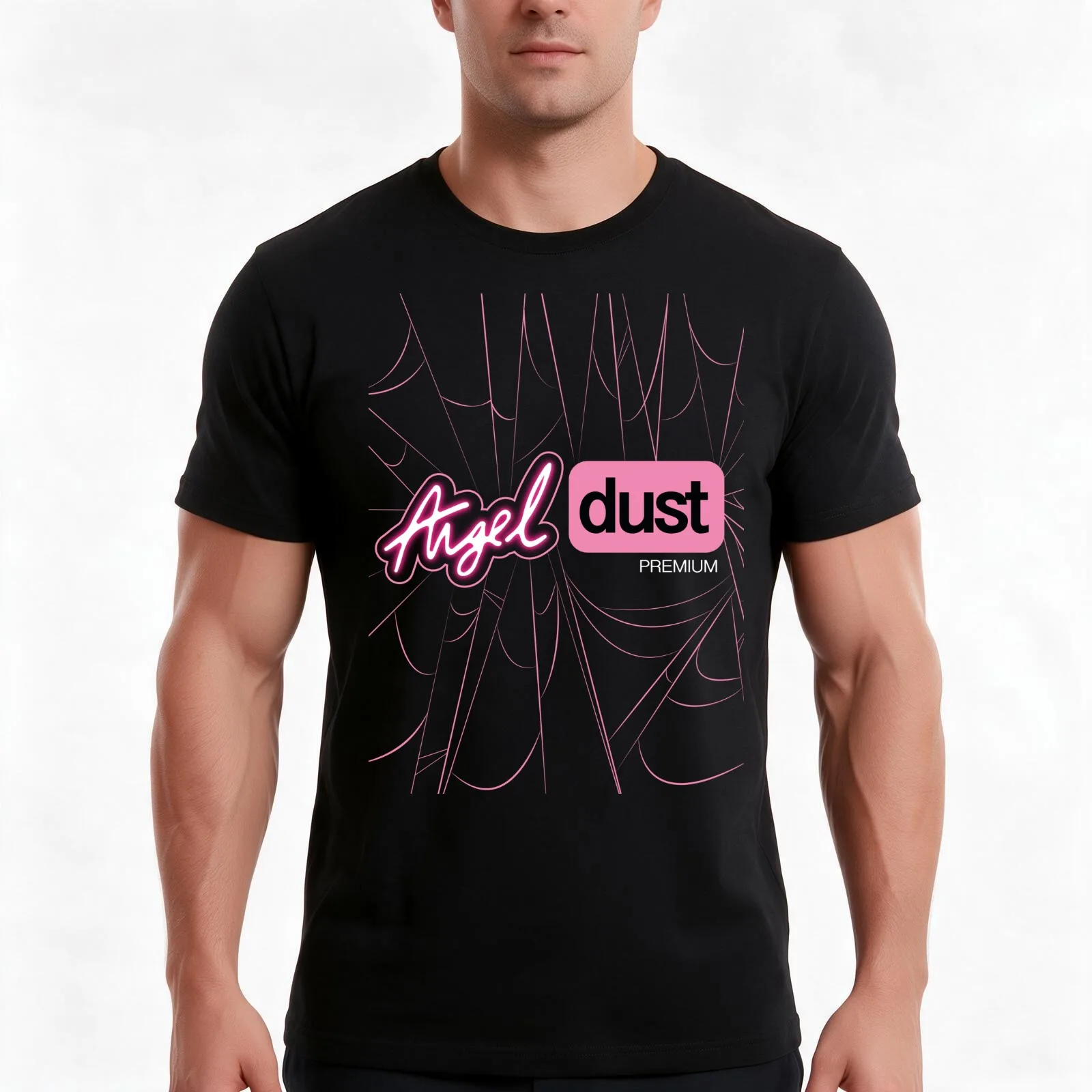 Angel Dust - Premium T-Shirt, Summer Casual Cotton Tee, Oversized Streetwear Tops, Vintage Graphic Print, Loose Fit Short Sleeve