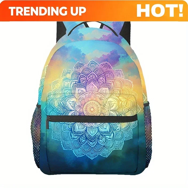 Custom Bag Blue Boho Mandala_3 (2) Backpacks, Travel Hiking Backpacks, Computer Backpacks, Comfortable And Lightweight, Suitable