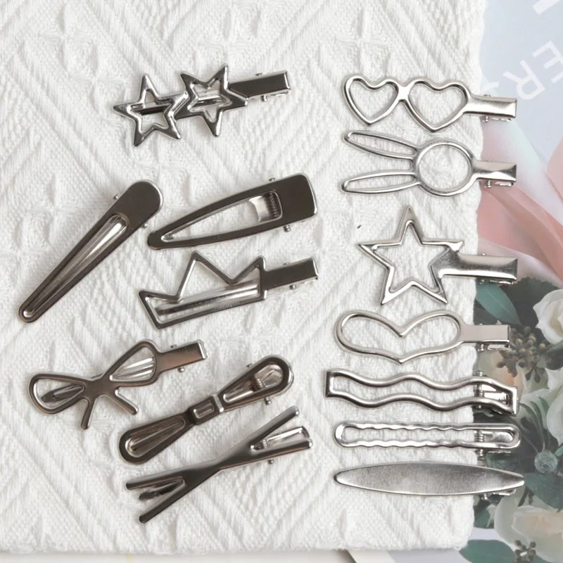 28 Teile/satz Mode Metall Haar Clips Frauen Mädchen Y2K Entenschnabel Haarnadel Persönlichkeit Headwear Barrettes Haarspange Styling Zubehör – Detail 5