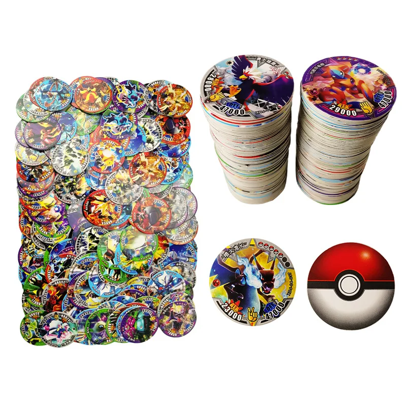 lot Pokemon round Card letter bulk Chinese language tazos collection game Vmax GX Charizard X Y Pikachu Battle Toy set kids Gift