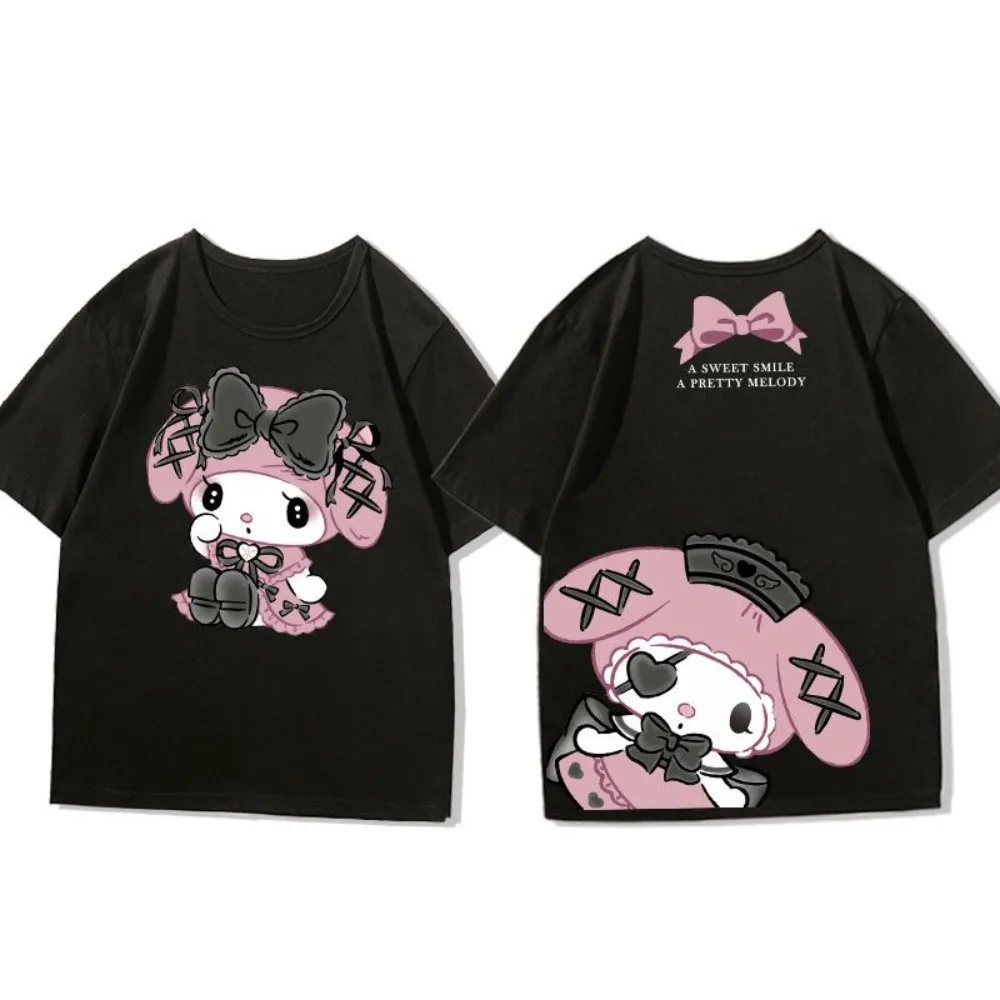 Summer Melody joint short-sleeved t-shirt for older girls cute Sanrio top for girls melody clothes for children