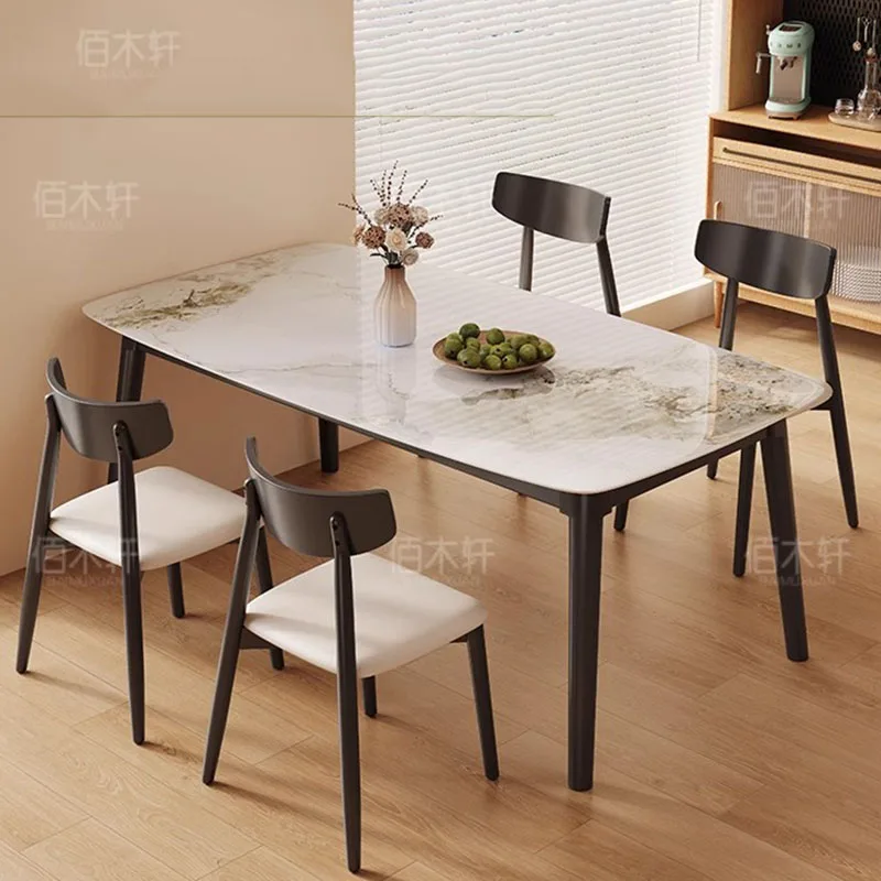 

Cover Waterproof Nordic Dining Table White Industrial Rectangle Dining Table Camping Mesa De Comedor Living Room Furniture