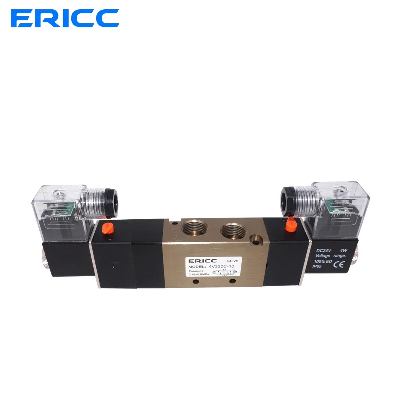 4V330C.E.P-10 5Way 3Position Dual Solenoid Pneumatic Air Valve 3/8