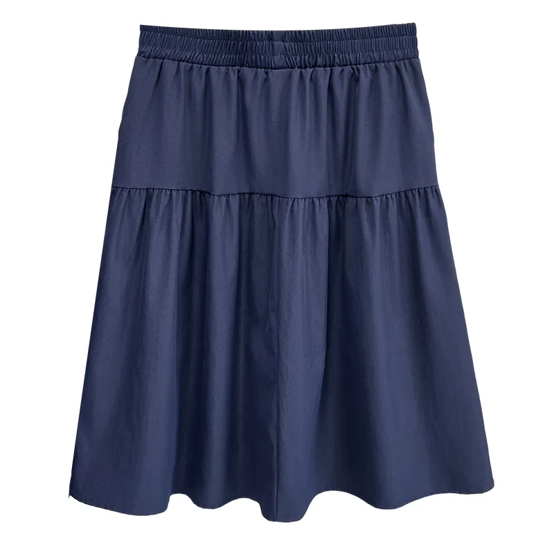 

Летняя новая стильная женская юбка-зонтик больших размеров, 100 кг, повседневные лоскутные юбки средней длины с защитными короткими брюками 021