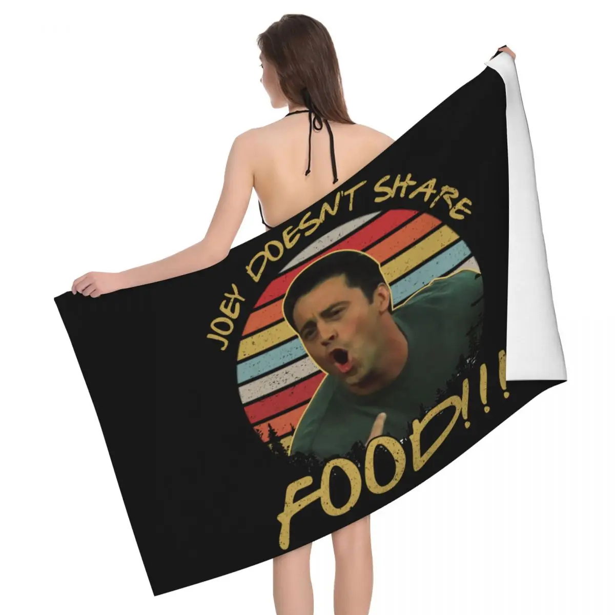 Funny Doesn't Share Food Quotes Tv Movie Fans Gifts Beach Bath Towel Microfiber Joey Friends Quotes Shower Sports Yoga Towels