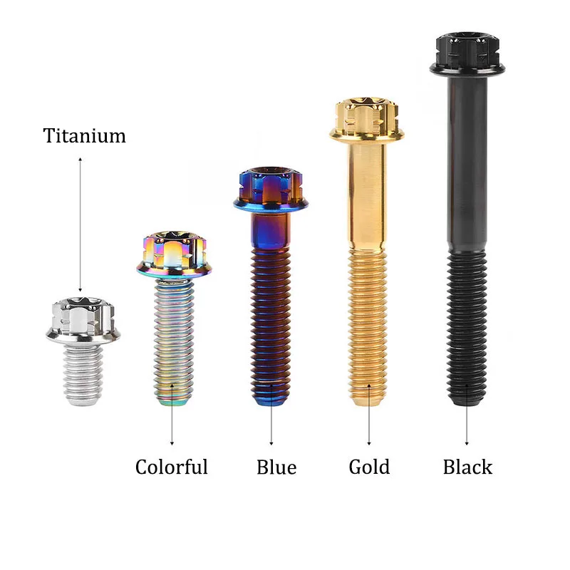 1pc Titanium Ti Bolts Torx Head Flange Screw M6 M8 M10 x 10/15/20/25/30/35/40/45/50/55/60/65/70/75/80/90mm For Bike Motorcycle