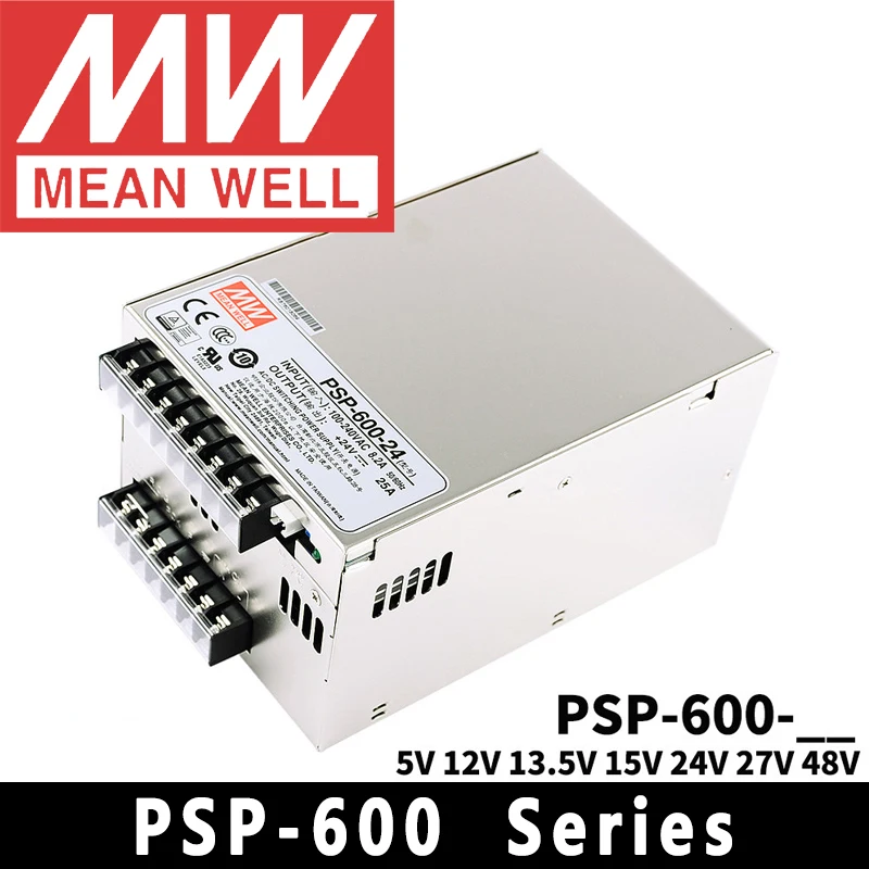 Mean Well PSP-600-24V/5/12/13.5/15/27/48 meanwell AC/DC 600W with PFC and Parallel Function Power Supply