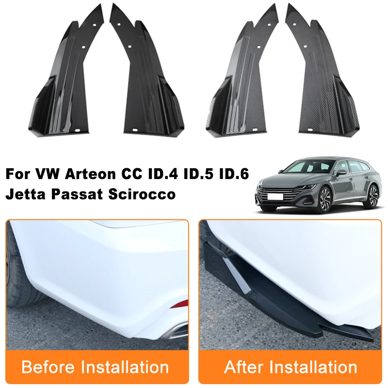 

Car Rear Bumper Spoiler Lip Diffuser Side Skirt Splitter Wrap Angle Anti-Crash For VW Arteon CC ID.4 ID.5 ID.6 Jetta Passat