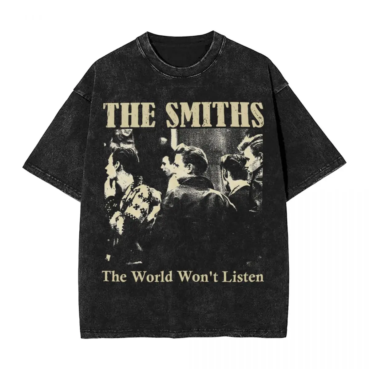 Washed T Shirts The Smiths Hip Hop Retro T-Shirt Oversize 1980 Morrissey Streetwear 100% Cotton Printed Tops for Men Women Tees