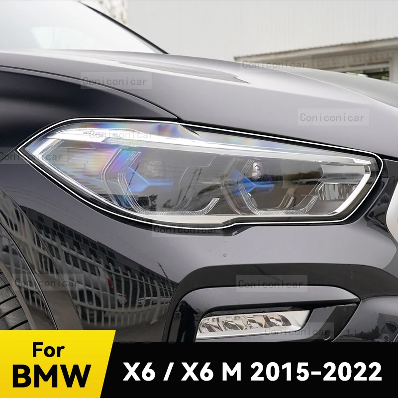 

Для BMW X6 X6M F16 G06 F96 F86 2015-2022 Защитная пленка для фар автомобиля, передняя фара, прозрачный ТПУ, защита от царапин
