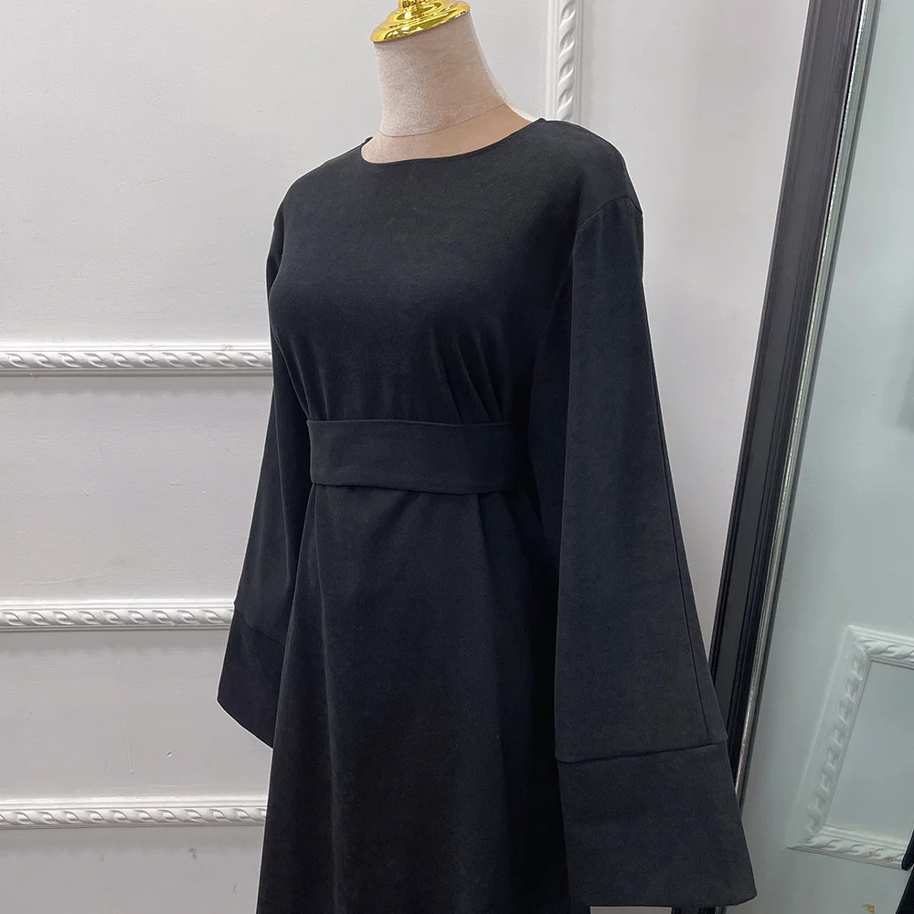 Ramadan Abaya Frauen Muslim bescheiden lässig lange Maxi kleid Truthahn arabische Kaftan Eid Islam Party Tunika Kleid Gürtel weibliche Jalabiya Robe